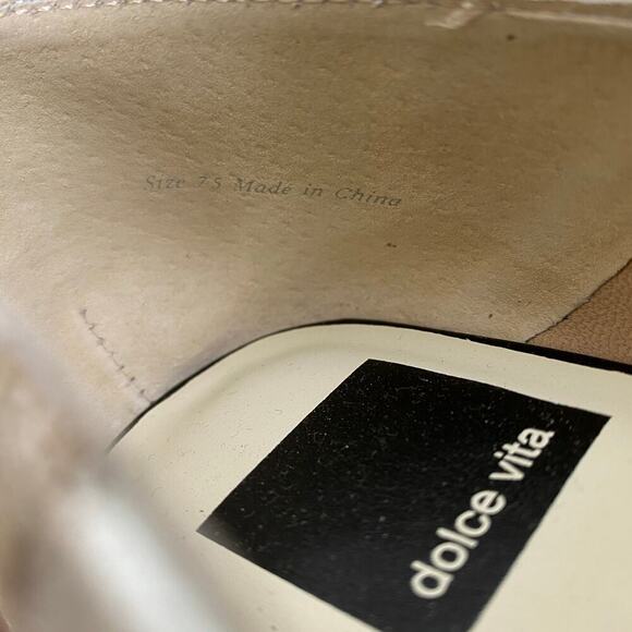 Dolce Vita Beny Flats Size 7.5 Silver Distressed Leather Loafer Preppy Old Money - Picture 15 of 16